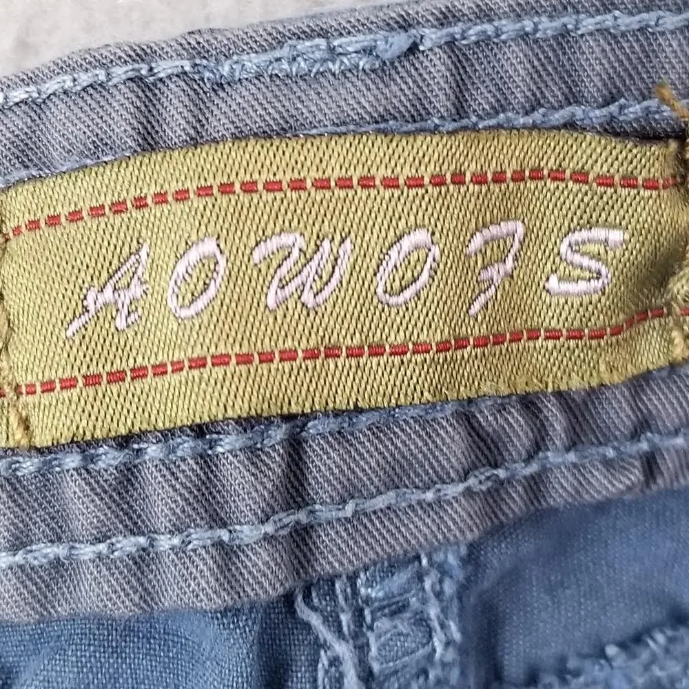 Cargo Shorts Mens 32 Blue All Over Print Multi Pocket‎ Drawstring Y2K Streetwear